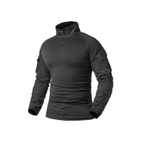 Genérico - Polera Táctica Combat Shirt Militar Airsoft, Color Negro, Talla 4Xl