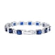 thumbnail image 1 of Pulsera de Tenis de Plata Esterlina 925 para Mujer Blanca/azul Real Cuadrada Alterna Cubo de Hielo CZ Diamante Simulado Pulseras de Tenis Longitud 6-7 Pulgadas, 1 of 7