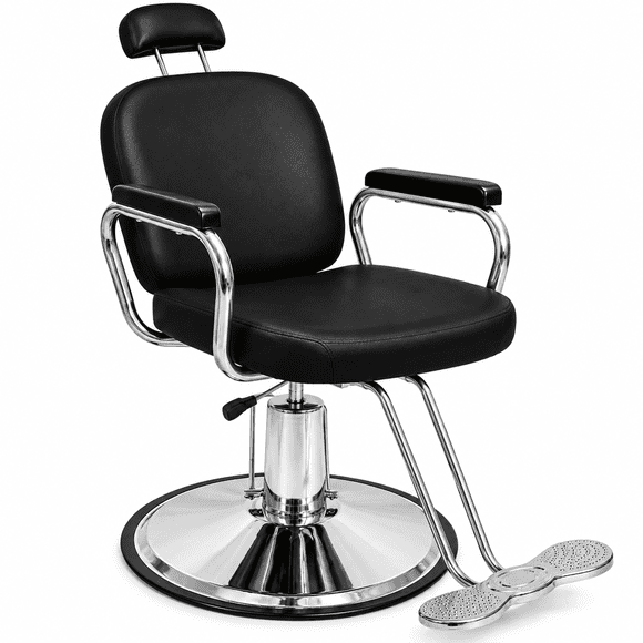Sillon Barbero Silla Barberia  Sistema Hidráulico Nanofort Giro 360 Grados Negro
