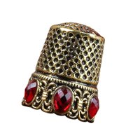 Bothyi - Dedal De Costura, Dedal Duradero Para La Yema Del Dedo, Para Acolchar, Accesorios De Bordado, Cristal Dorado