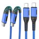 thumbnail image 1 of Cable USB-C Durcord 2 unidades 100 W 1,8 m carga rápida azul, 1 of 7