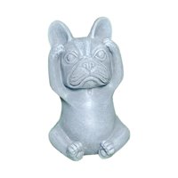 Magideal - Estatua De Francés, Estatua De Perro, Estatuilla De Resina, Escultura De Perro Gris Oscuro Mate Para Decoración Del Hogar Interior Y Exterior, , No Escuchar No Escuchar Bulldog