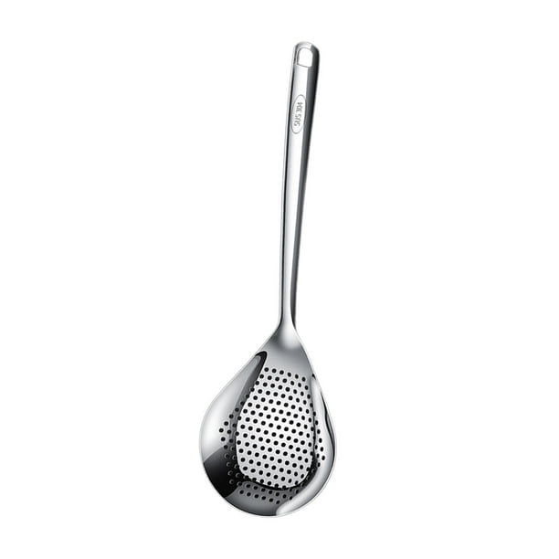 Cuchara Ranurada Para Espumadera De Acero Inoxidable 304, Duradera Para Freír, Hornear, Sacar Cuchara Grande