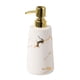 thumbnail image 1 of Dispensador de jabón con diseño de mármol vacío de cerámica, dispensador de jabón líquido resistente para manos, loción, dispensador de jabón para enc Blanco, 1 of 5