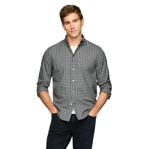 Camisa Tommy Hilfiger Flex Poplin Mini Check Para Hombre