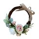 thumbnail image 3 of corona de flores artificiales de ratán puerta de la puerta corona decoración de la boda crema, 3 of 5