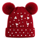 thumbnail image 1 of Gorro Dos Pompon Diseño Perlas Forrado Con Chiporro, 1 of 3