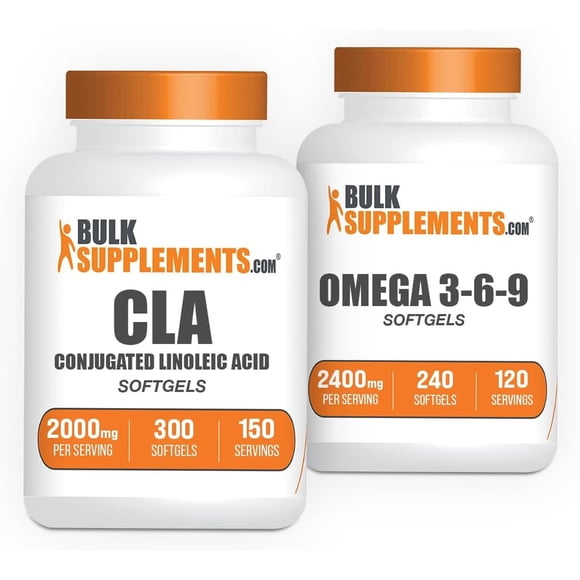 CLA y Omega 3 6 9 Softgels BulkSupplements 2000 mg 2400 mg