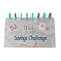 Ioensy - Hojas De Desafío De Ahorro, Carpeta De Presupuesto, Organizador De Dinero Para Cupones, Sellos En Efectivo