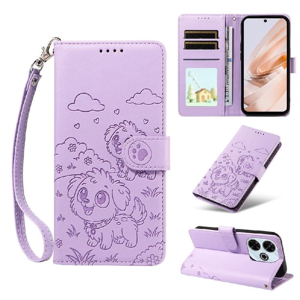 Funda Billetera FOXDOCK Compatible con Xiaomi Redmi Note 13R 5G, Diseño Perrito Tierno, Ranuras para Tarjetas y Soporte Plegable