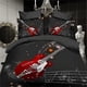 thumbnail image 1 of Music Notes BlackRed Guitar Quilt Duvet Cover Set Children Bedding Double3-Piece Bedding Set, 1 of 5