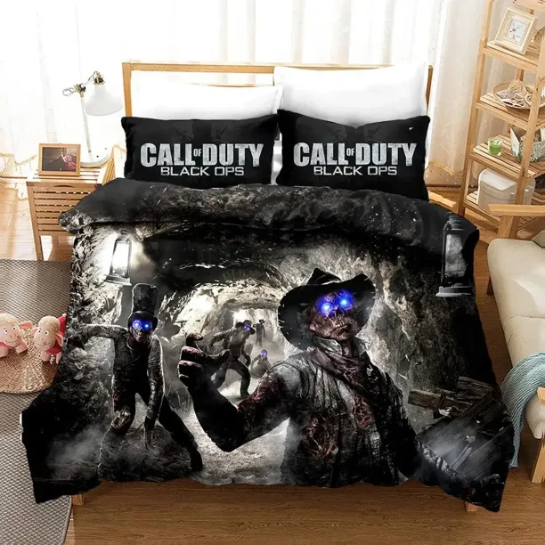Game Call of Duty Black Ops Bedding Set Boys Girls Duvet Cover Pillowcase Bed Kids Adult Home Textileextile Bed Sheets