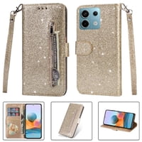 Funda Para Foxdock Elegante Funda Xiaomi Redmi Note 13 Pro 4G Glitter Con Cremallera-Ideal Para El Uso Diario