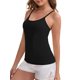 thumbnail image 4 of INSPIRE CHIC Camisola de Tirantes Finos para Mujer con Acolchado Cómodo, Cuello en U Largo y Arrugado, Talla XXL, Negro, 4 of 6