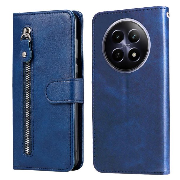 Funda con Cremallera para Realme 12 5G, Carcasa Cartera de Cuero PU con Soporte y Tarjetero