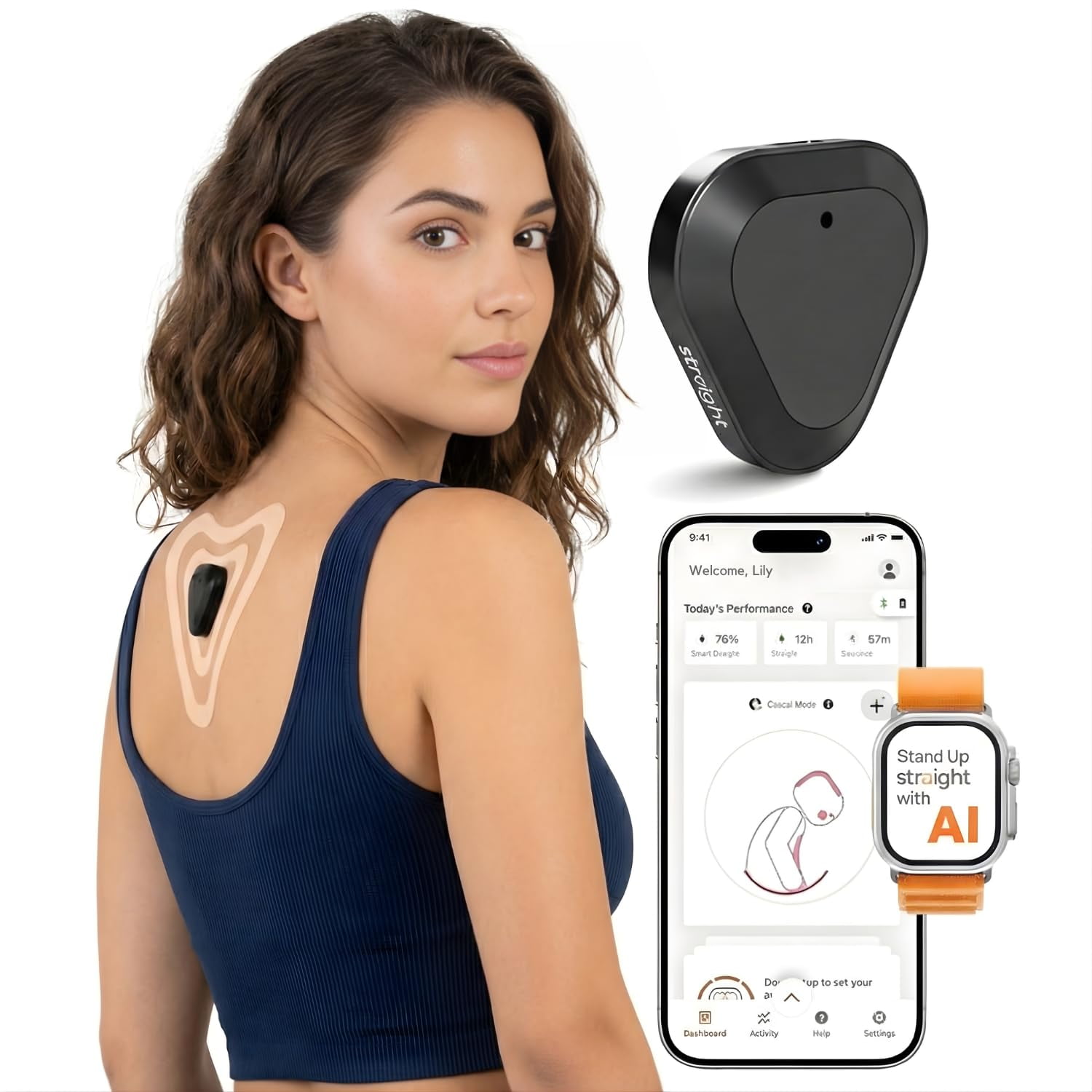 Corrector De Postura Kodgem Straight Plus Con Entrenador Con Ia