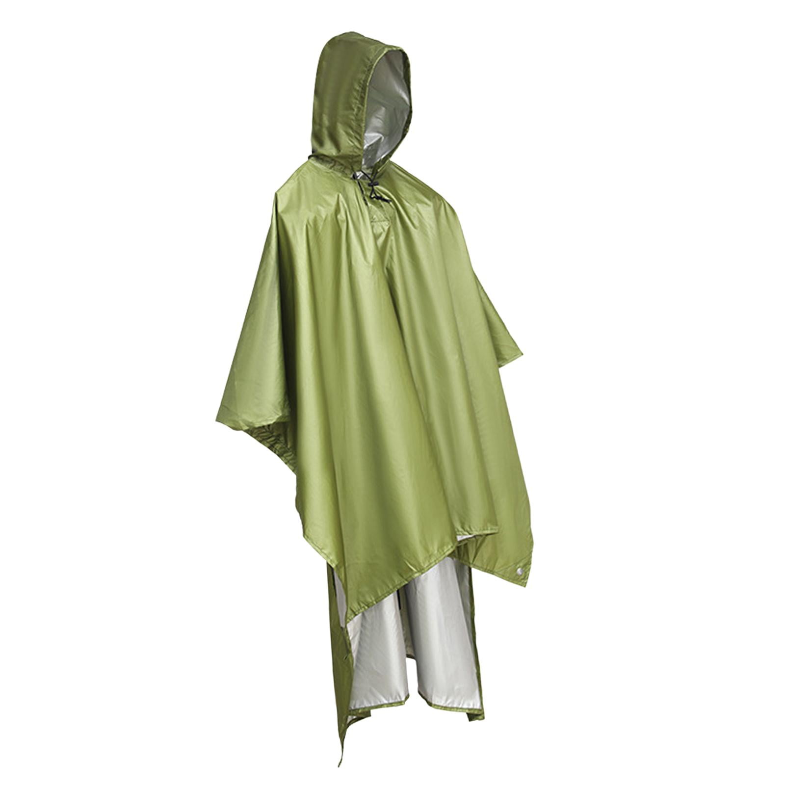 Magideal - Poncho De Lluvia Con Capucha Y Capa De Lluvia Capa De Lluvia Chaqueta Protectora Reutilizable Chubasquero Ligero Para Adultos Hombres Mujeres Unisex A Verde