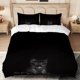 thumbnail image 1 of Black Cat with Orange Eyes Digital Printed Set Polyester Skin-Friendly Fabric Bedroom/Guest Room Decor, 1 of 5