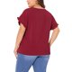thumbnail image 3 of Agnes Orinda Blusas de Verano para Mujer de Talla Grande con Volantes, Manga Corta, Cuello Redondo, Camisas Casual Sólidas 4X Burdeos, 3 of 6