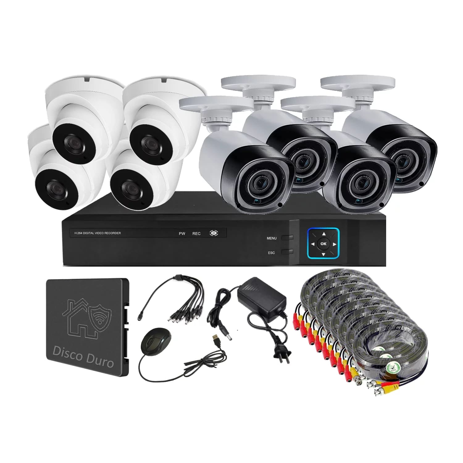 Vipa - Kit 8 Cámaras Seguridad Mixto Hd Con Disco Duro M81ldd