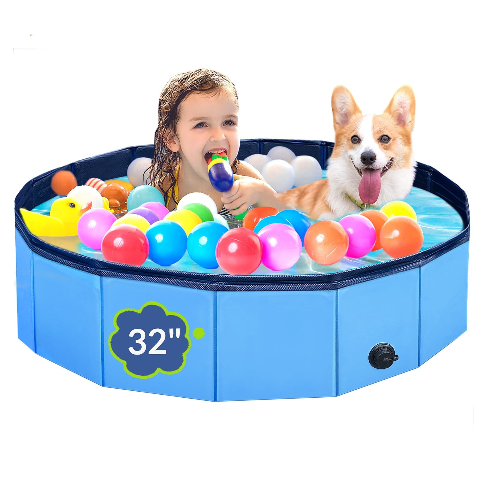 Piscina Plegable Para Perros Puptily Con Tablero De Polipropileno De Alta Resistencia De 80 X 20 Cm