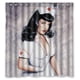 thumbnail image 1 of Cortina de ducha clásica vintage retro de enfermera Bettie, chica pin-up sexy, juego de cortina de baño con ganchos, tamaño 66 x 72 pulgadas, 1 of 3
