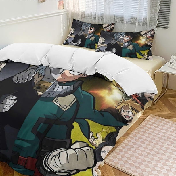 Juego De Ropa De Cama My Hero Academia Ropa De Cama Cómoda Y Ligera Con Estampado De Dibujos Animados Juego De 3 Piezas (disponible En Varios Tamaños) Lc