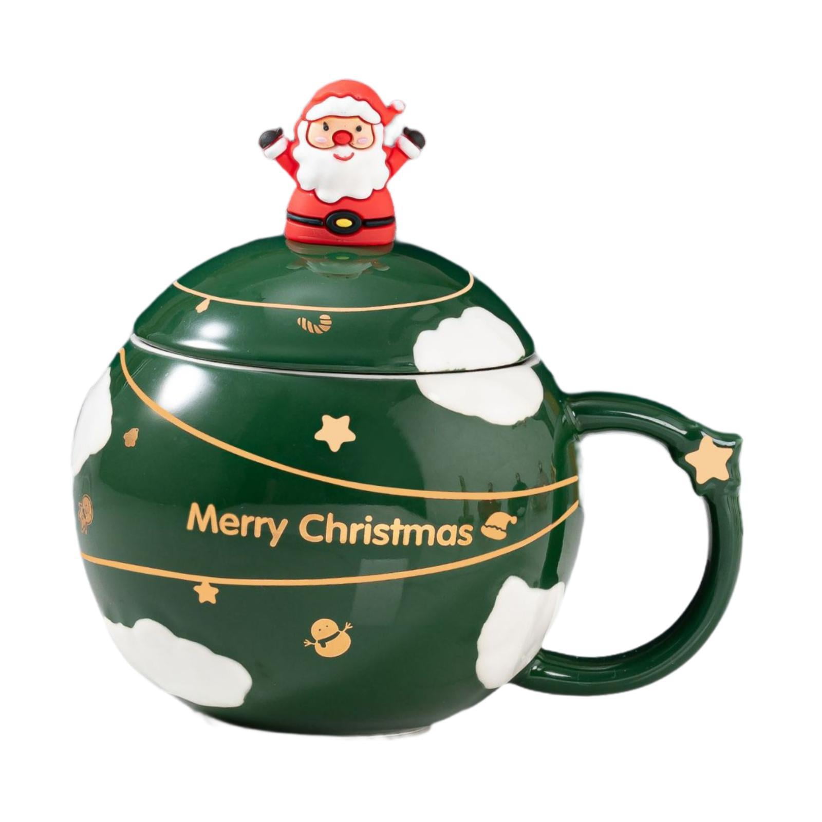 Bothyi - Taza De Cerámica Navideña, Taza Para Beber, Taza Para Amigos, Niños, Niñas, Niños Y Adultos, Color Verde