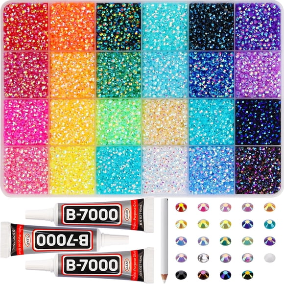 Kit de artesanía con diamantes de imitación Worthofbest, gelatina arcoíris de 3 mm x 33000