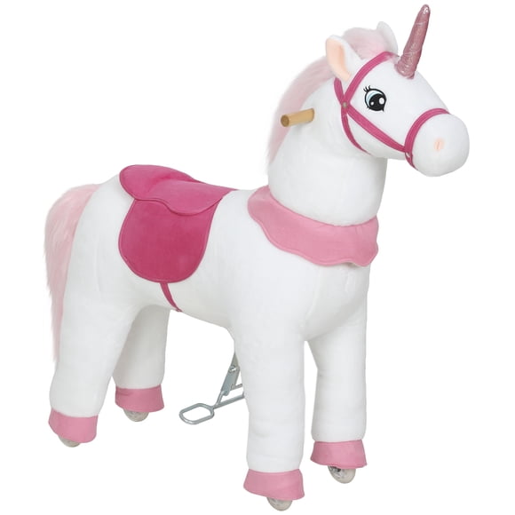 Caballo de montar unicornio Qaba 96 cm blanco 4‑7 años