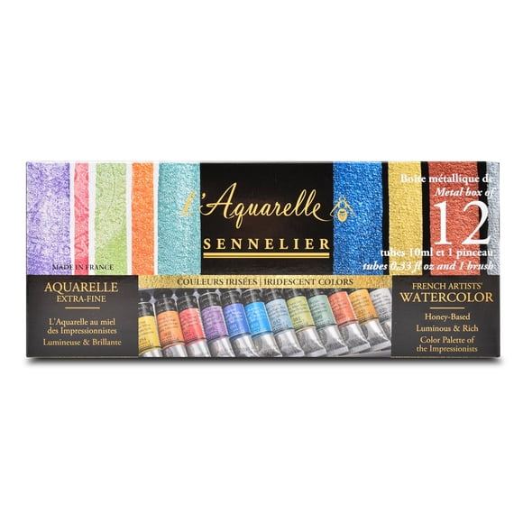 Pintura SENNELIER Acuarela Caja Metálica 12 Tubos 10 ml