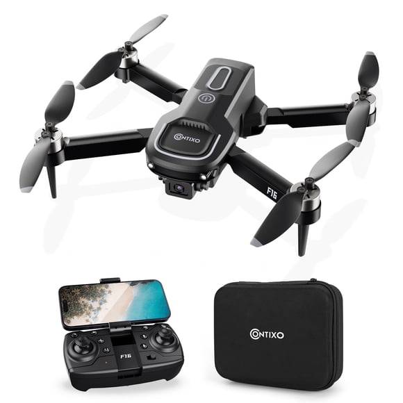 Drone Acrobático Contixo F16 Plegable con Cámara Full HD 1080p, FPV, Motor Brushless, Control por Gestos y Estuche, Negro