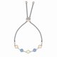 thumbnail image 5 of Pulsera Elegant Confetti Cali, baño de oro blanco, blanco/azul claro, 5 of 10