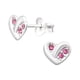 thumbnail image 1 of Pendientes de plata con forma de corazón y cristal, 1 of 2