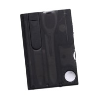 Magideal - Regla De Supervivencia De Bolsillo De Metal Compacta, Multifuncional, Herramientas Para Exteriores Para Acampar Negro