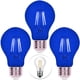 thumbnail image 1 of Bombillas LED azules Bluex A19, 8 W, 850 lm, E26, paquete de 3, 1 of 5