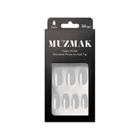 Muzmak - - Uñas Press On Cool Gray Coffin 36 U.