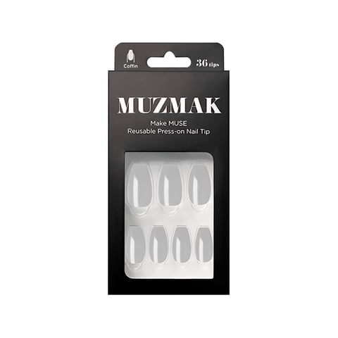 Muzmak - - Uñas Press On Cool Gray Coffin 36 U.