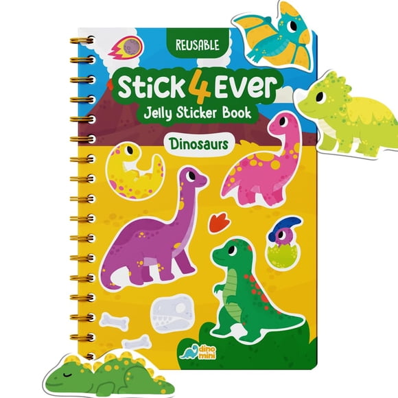 Libro de pegatinas Jelly Stick4Ever para niños con 50 unidades de dinosaurios