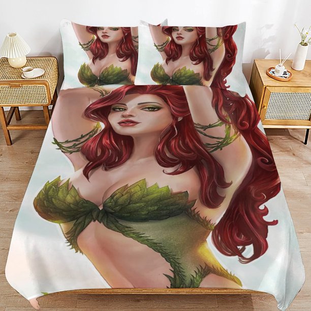 Poison Ivy Bedding Sets Ultra Soft Skin-Friendly Duvet Cover 3 Piece, Cute Comforter Cover Bed Set for Boys Girls Kids