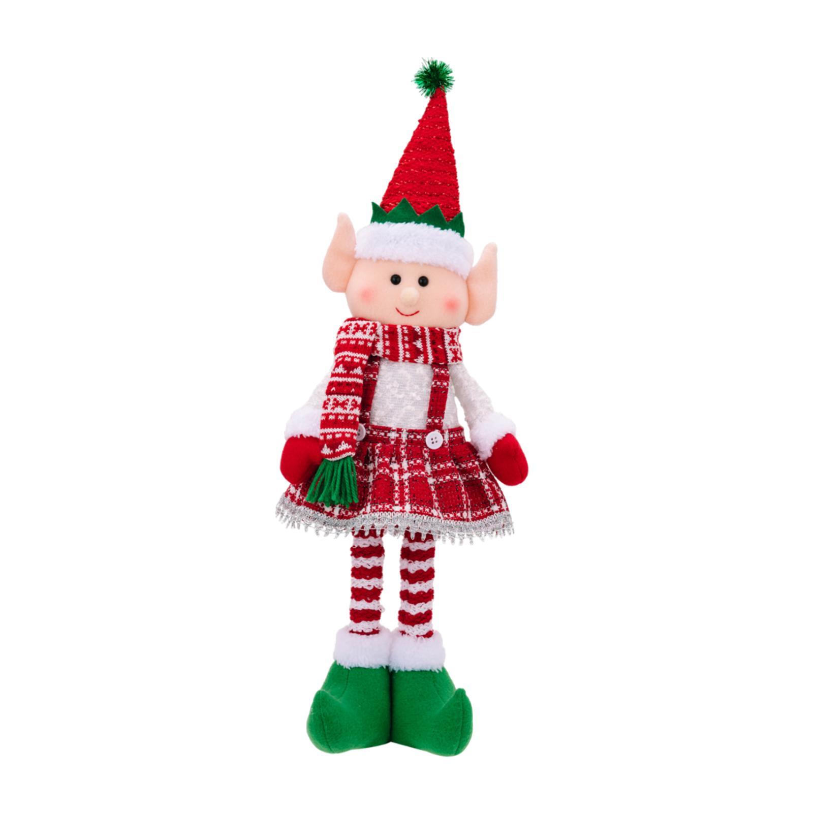 Magideal - Decoración De Muñecas Navideñas, Adorno Navideño, Figura Navideña Coleccionable Elástica Con Patas Largas Para Escritorio, Estante De Decoración Del H Femenino