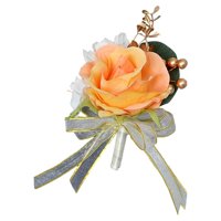 Magideal - Flor En El Ojal De Boda, Flor En El Ojal De Rosa Artificial, Regalos Del Día De San Valentín, Broche Para Novio, Pin Para Traje Para Eventos, Fiesta Y Naranja
