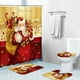 thumbnail image 1 of 4pcs Santa Claus Christmas Shower Curtain Set with Non-Slip Carpet, Toilet Seat, and Bath Mat - Red Waterproof Shower Curtain for Bathroom Decor and 12 Hooks Included, 1 of 4