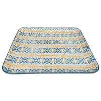 Homewell - Plato Loza Cuadrado Diseño Amarillo 26X2Cm