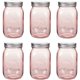 thumbnail image 1 of Frascos de vidrio Amzcku de 32 oz, color rosa, paquete de 6, boca ancha, 1 of 7
