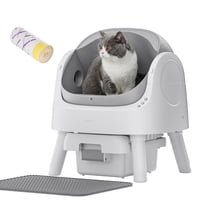 Caja De Arena Automática Petpivot Con Tapa Abierta Para Gatos, Color Gris