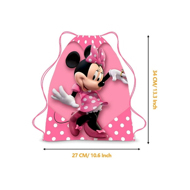 Disney Mickey Chrildren Drawstring bag Cartoon Minnie Backpack Bag Anime School Bags Children's Brithday Party Christmars Gifts