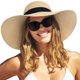 thumbnail image 1 of Sombrero de paja para mujer Sun Hat FURTALK, ala ancha, UPF 80+, 1 of 9
