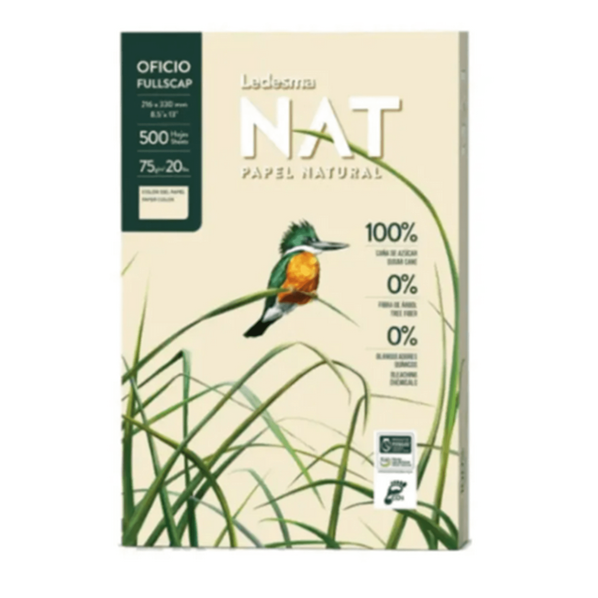Ledesma - Resma De Papel Oficio Ecológico 500 Hojas Multifunción-caña De Azúcar
