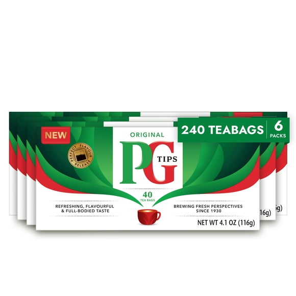Té negro PG Tips Original en bolsitas, 240 unidades, paquete de 6